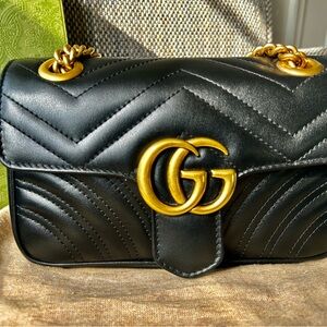 Gucci Black Mini Bag with Gold Hardware